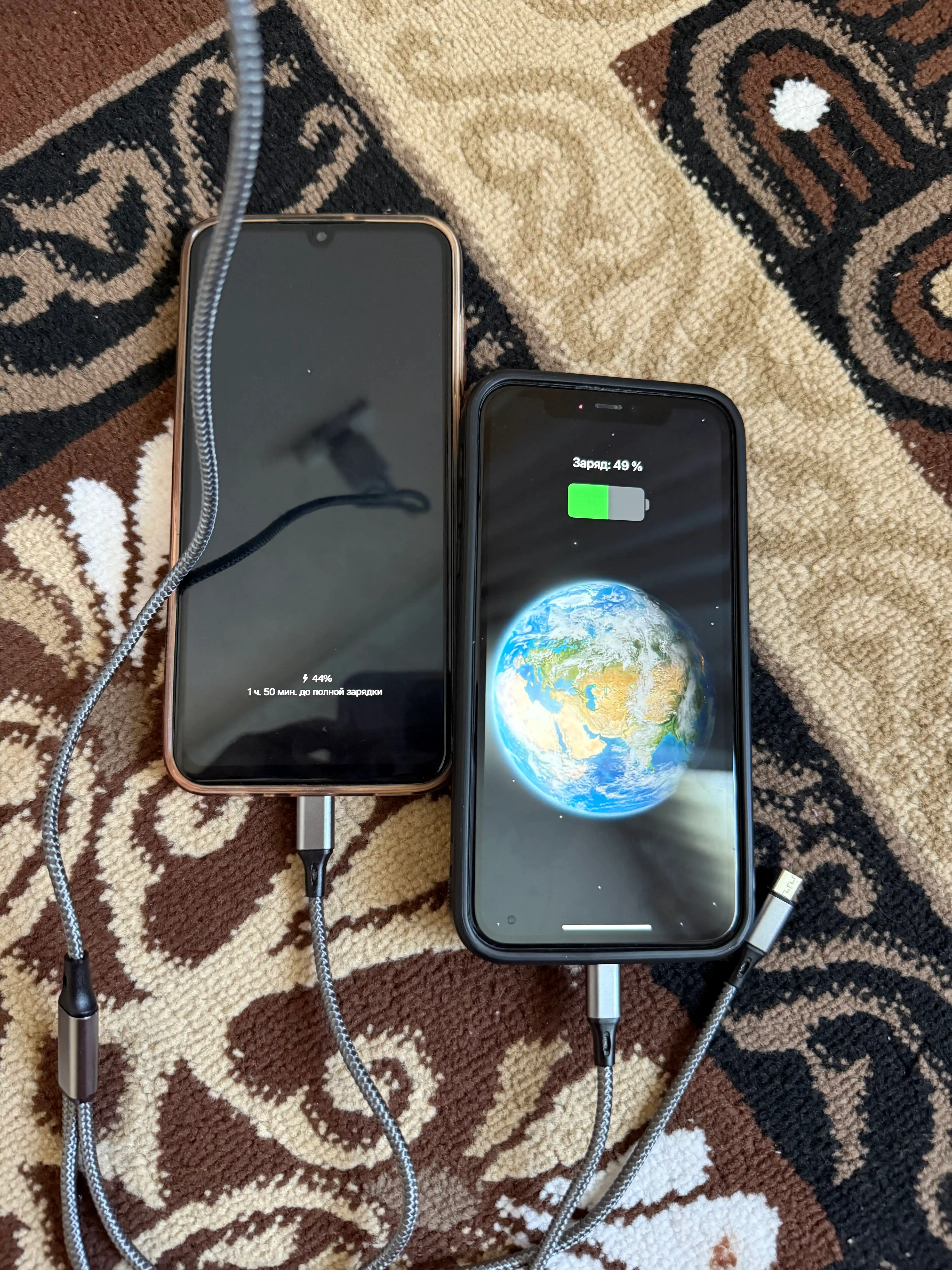 Кабель для зарядки 3 в 1, Type-C + Lightning + Micro USB 1.3 м