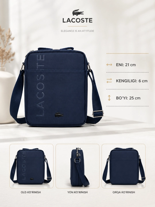 Мужская сумка Lacoste Crossbody через плечо, компактная повседневная