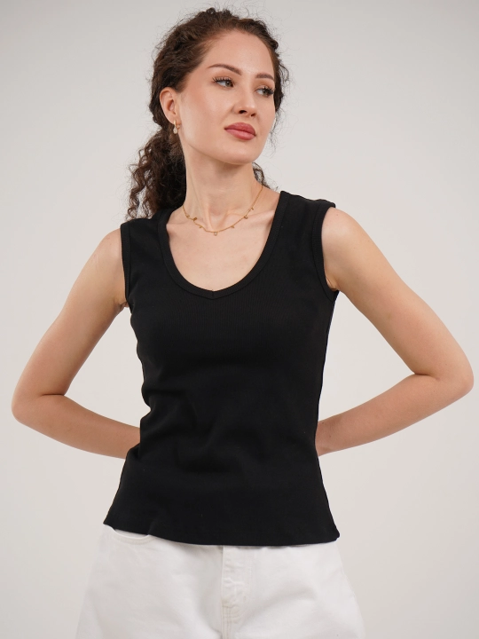 Ayollar uchun mayka, asosiy, qovurg'ali, pidjak ostida