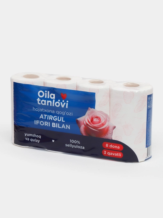 Бумага туалетная Oila tanlovi, 3 слоя, 8 шт