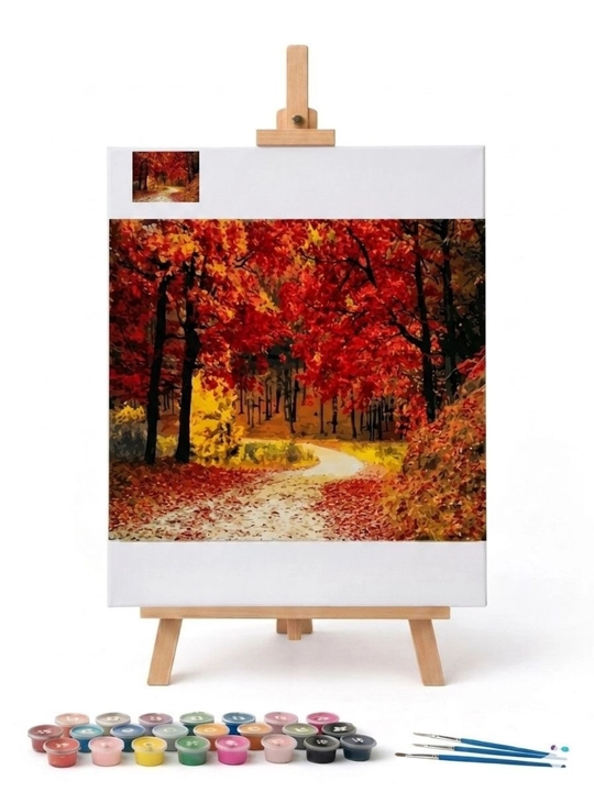 Raqamlar bo'yicha bo'yash to'plami 40x50 sm, konturli rasm chizish, ijodiy rasm to'plamlari - 