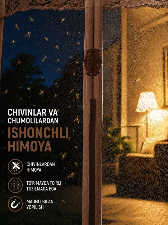 Magnitli eshik uchun chivin to'ri, hasharotlardan himoya qiluvchi moskit to'ri