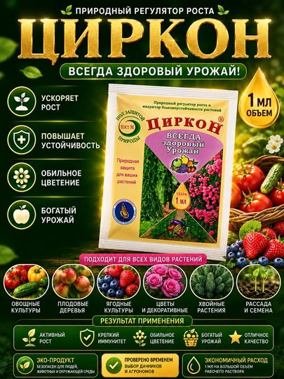 Циркон – природный регулятор роста растений, 1 мл - 