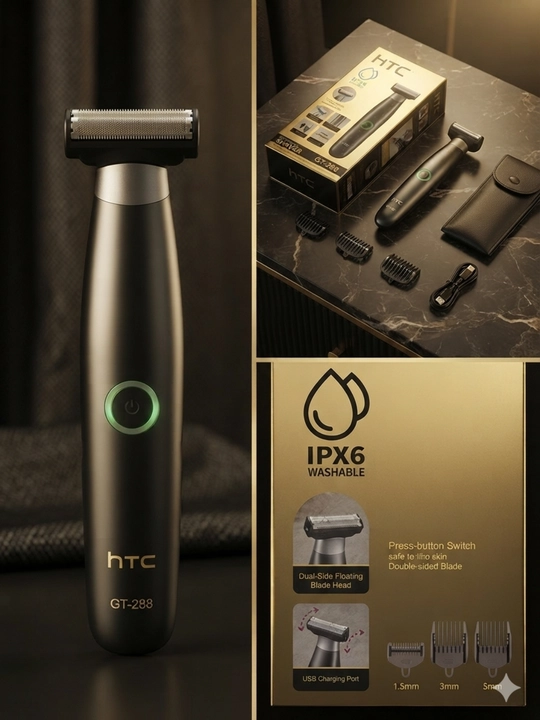 HTC GT-288 suv o‘tkazmaydigan IPX6 va USB quvvatlagichli soqol trimmeri