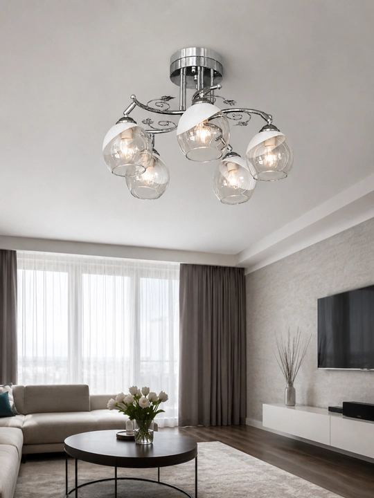 Shift lyustra  2/3/5 plafonli , 25 m² gacha yoritish, E27 patron, har interyerga mos