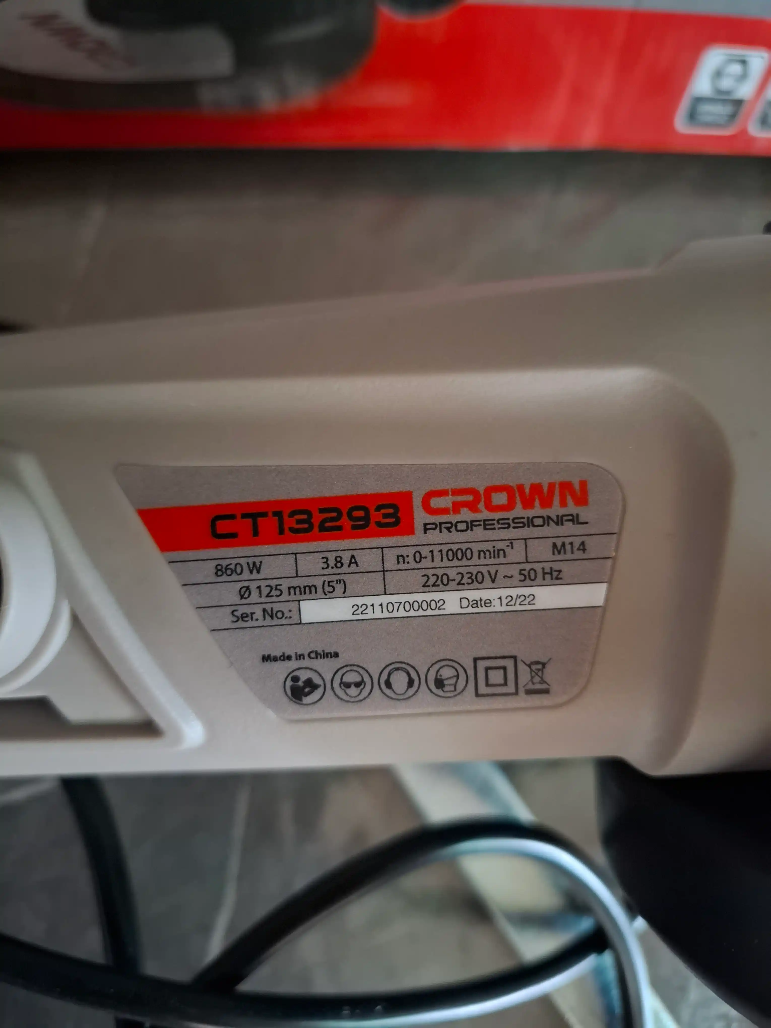 Болгарка CROWN CT13293 125/860W