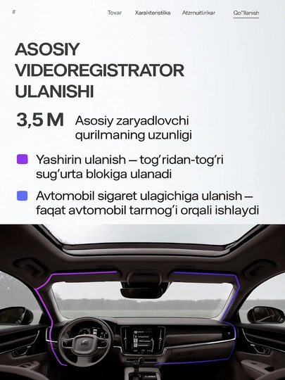 Videoregistrator 4K GPS Wi-Fi, 2 kamera, Parking Monitoring, G-Sensor, 64GB MicroSD bilan 4