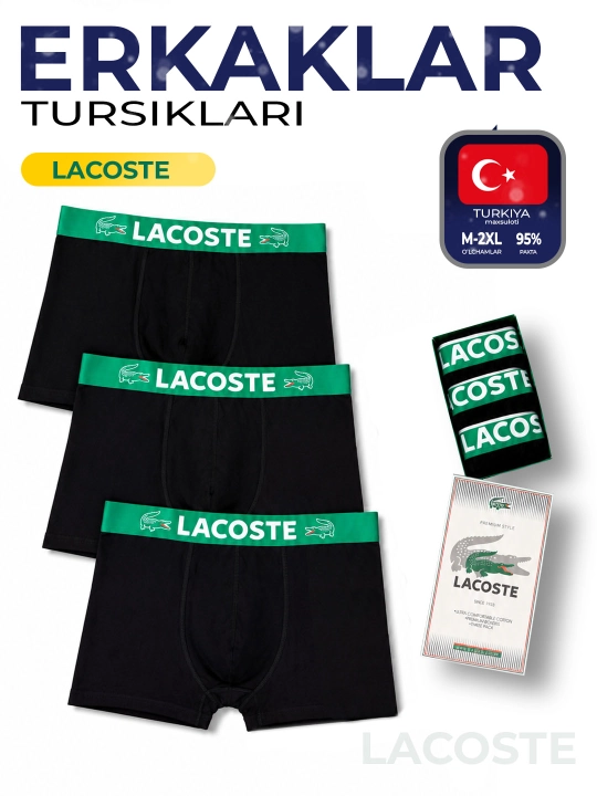 Erkaklar trusigi, ichki kiyim, 3 talik to'plam, paxtali bokserlar - 