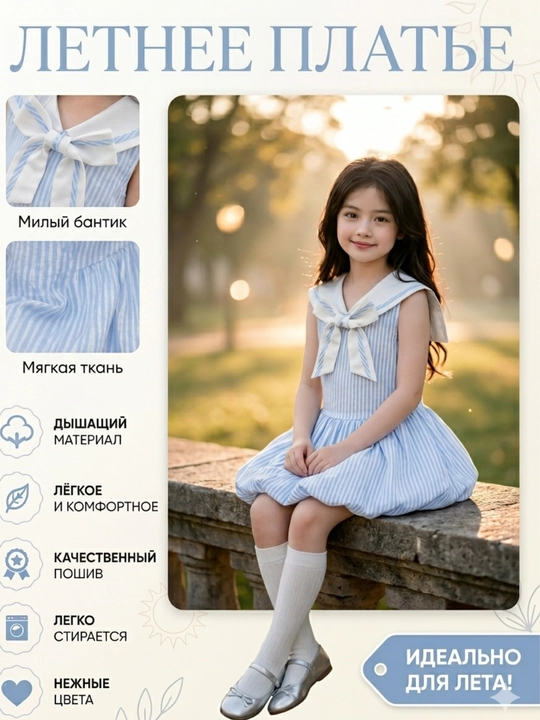 Летнее красивое платье для девочек