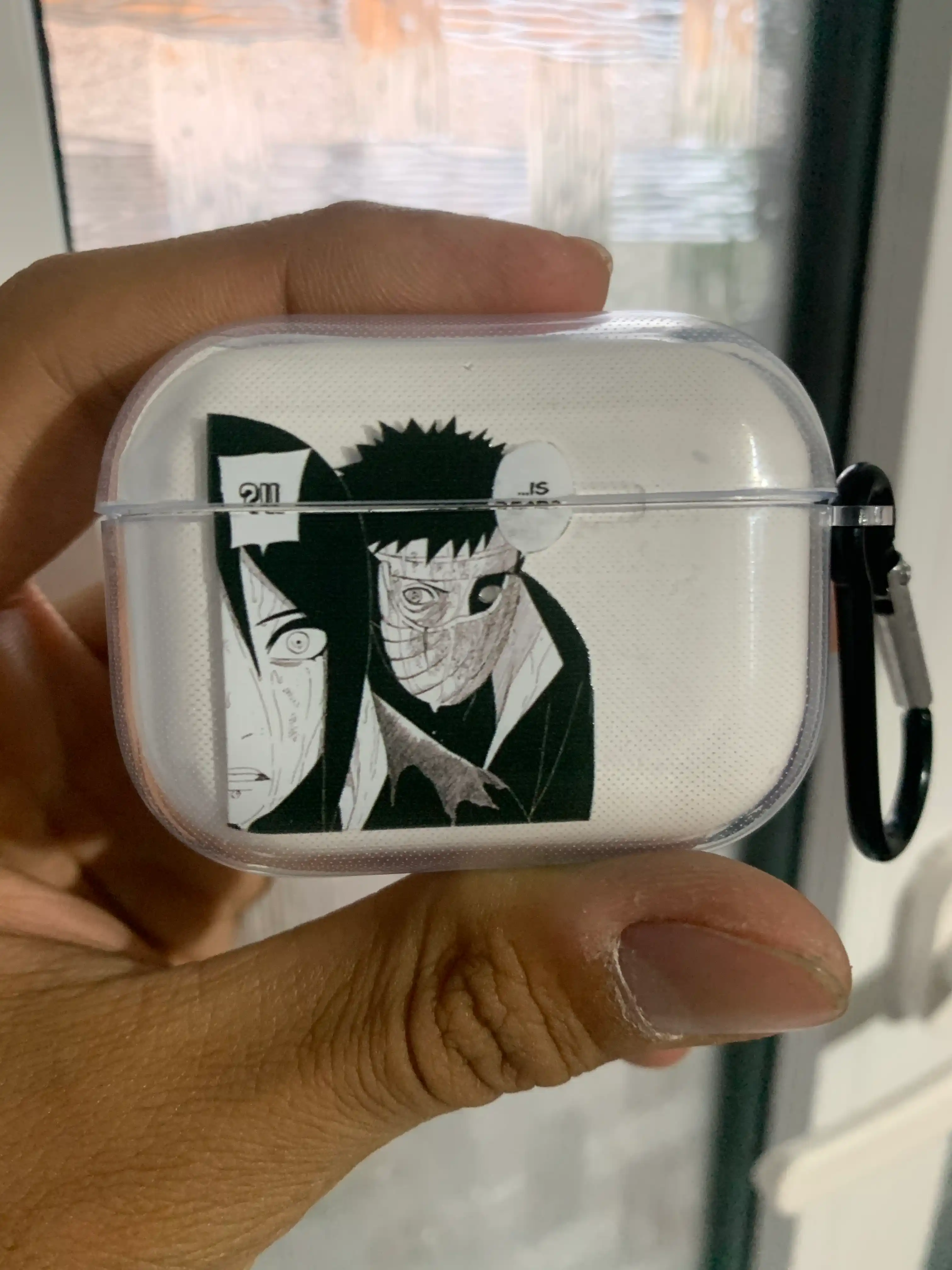 G'ilof AirPods quloqchinlar uchun karabin bilan, silikondan, anime Naruto dizayni bilan