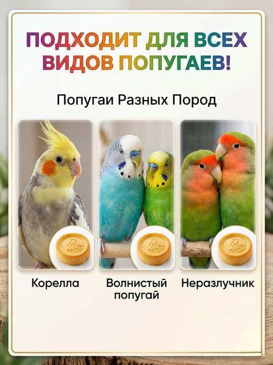 Фруктовый мел для попугаев, минеральный камень с витаминами и кальцием для точки клюва