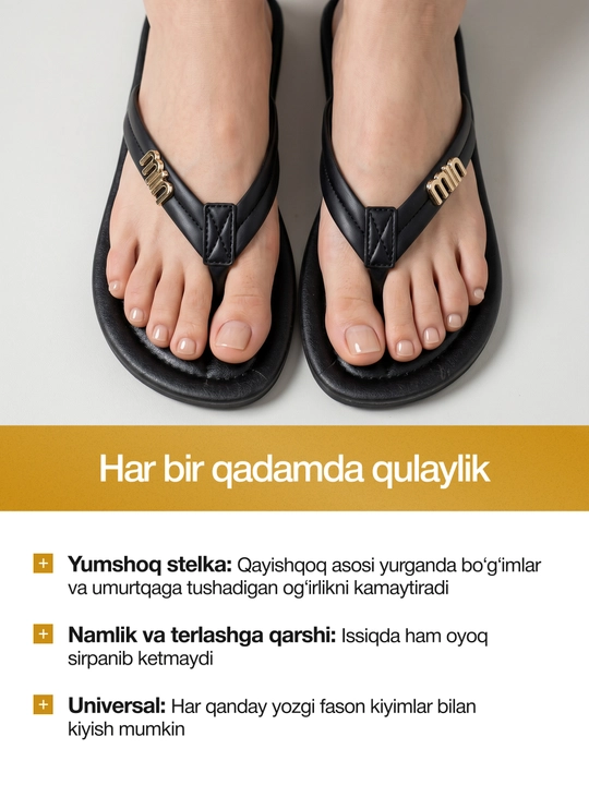 Ayollar shippagi, yozgi slansilar, shippaklar, 37–40 o‘lcham