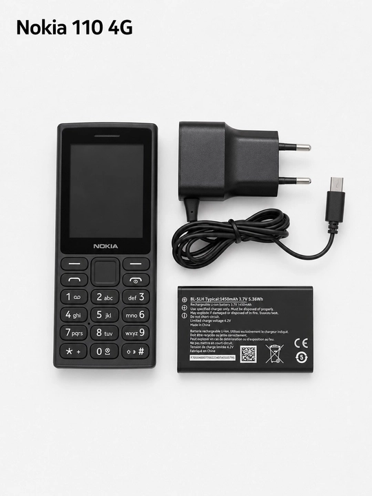 Nokia 110 4G 2 SIM-карты. Аккумулятор 1450 мАч