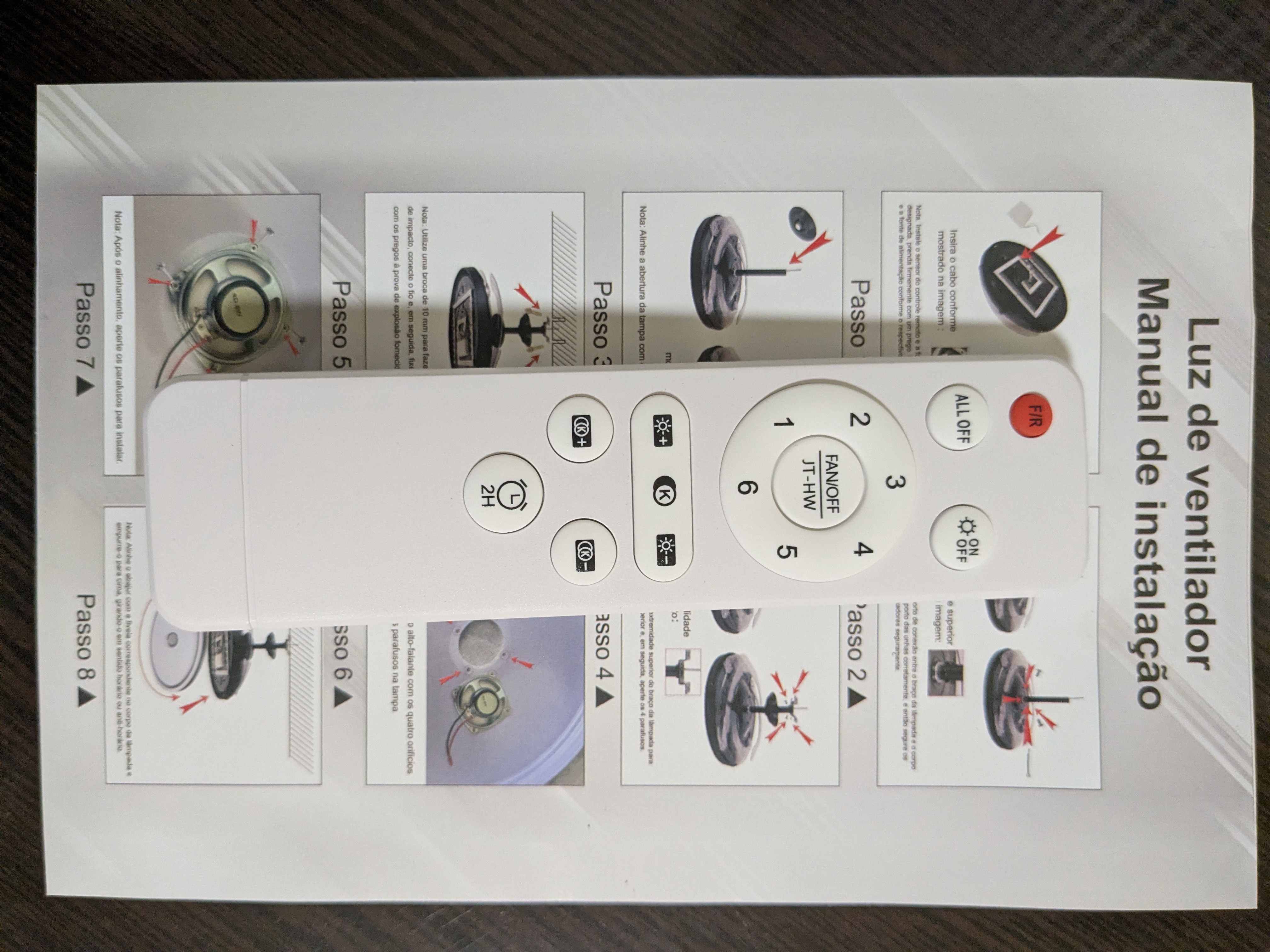 Ventilyatorli LED lyustra va qandil, shiftga osma, 3 xil yorug‘lik, 6 tezlik ventilyator