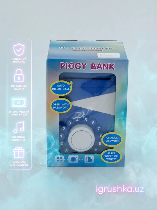 Elektron cho'ntagik-seyf parol va avtomatik kupyura qabul qilish bilan, Piggy Bank