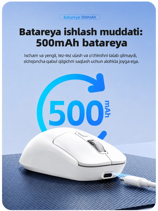 Geymerlar uchun simsiz T-Wolf X9, Q3 o‘yin sichqonchasi, shovqinsiz, o‘ta yengil, 2400 DPI