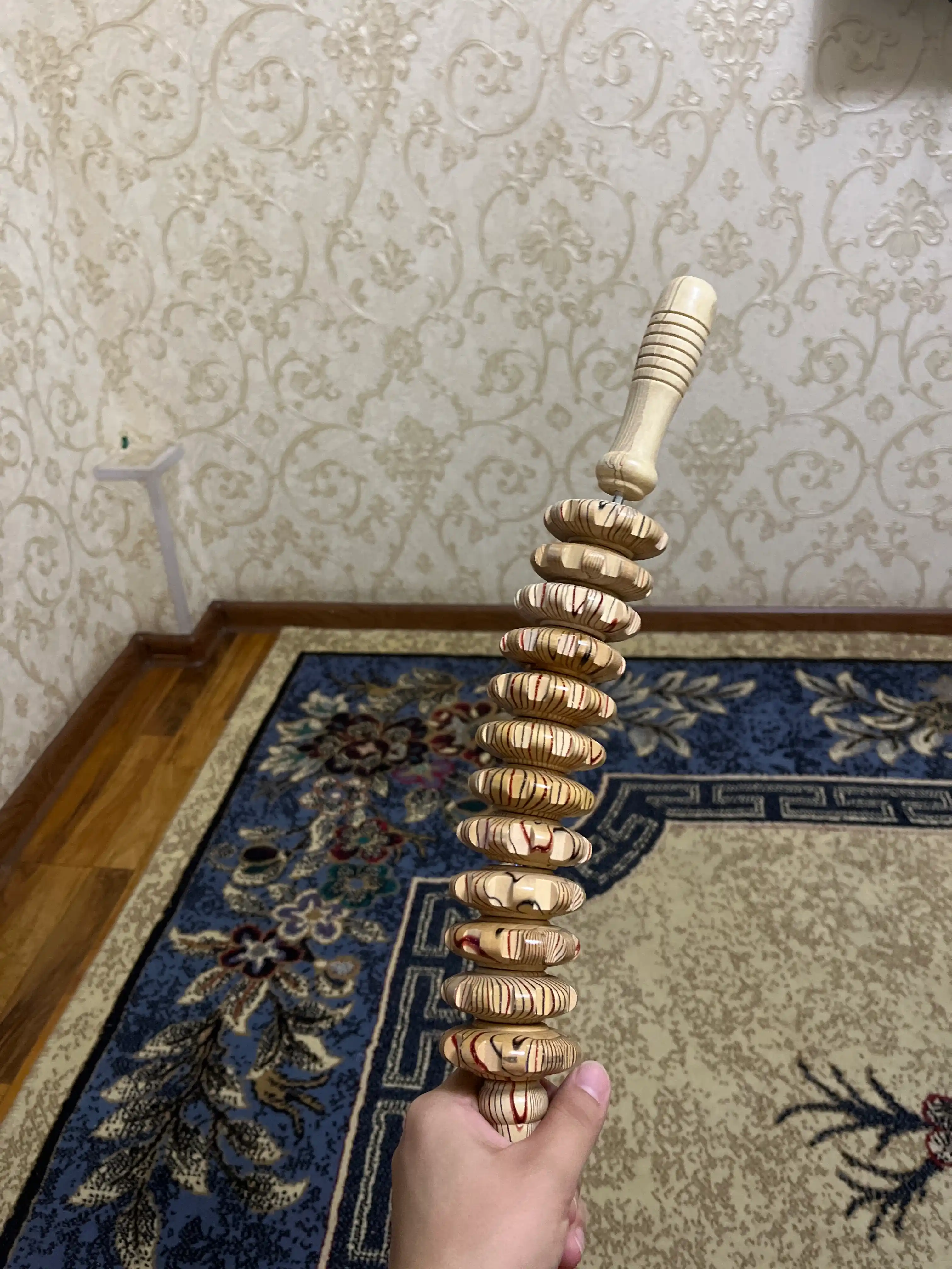 Massaj uchun yog'och rolikli massaj uskuna, tana uchun sellulitga qarshi