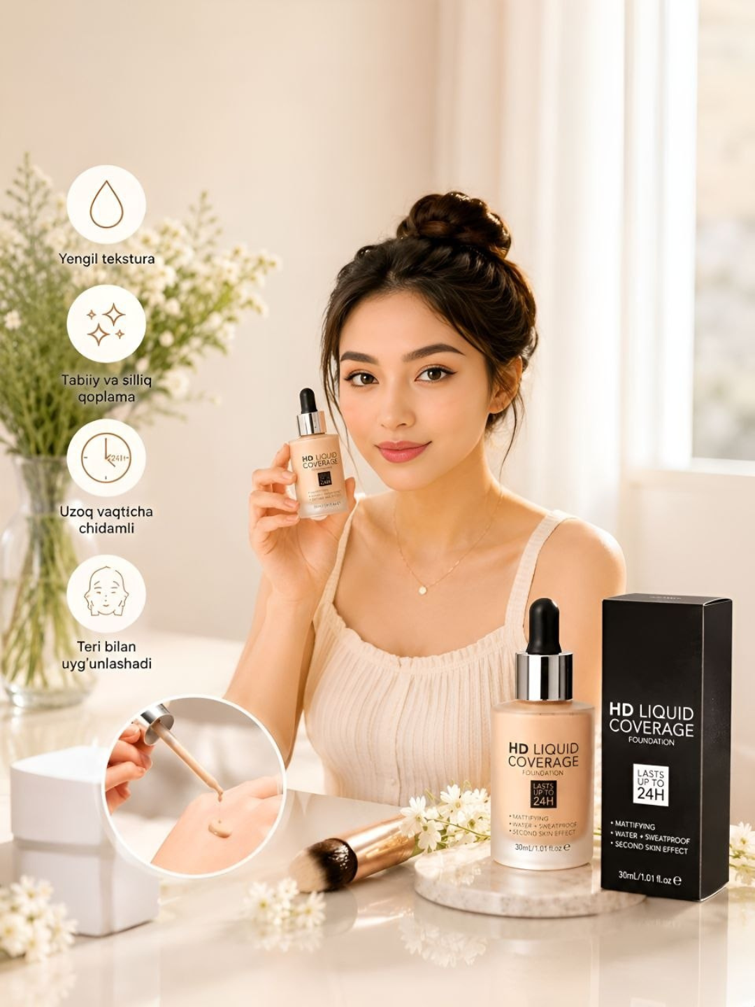 Тональный крем Catrice HD Liquid Coverage, матирующий, 30 мл - 