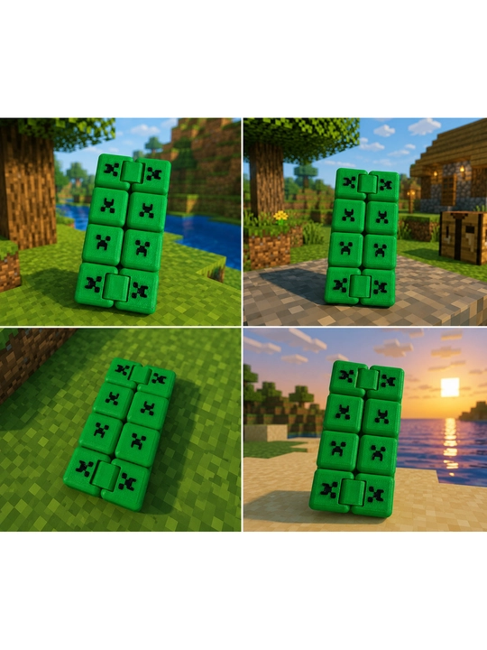 Kriper cheksiz kubigi — qo‘l uchun antistress fidget o‘yinchoq Tavsif Minecraft