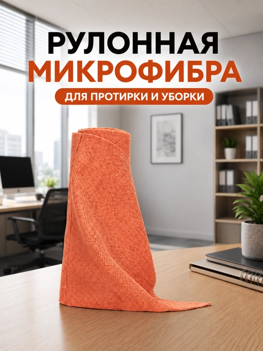 Салфетка из микрофибры в рулоне для уборки, многоразовая - 