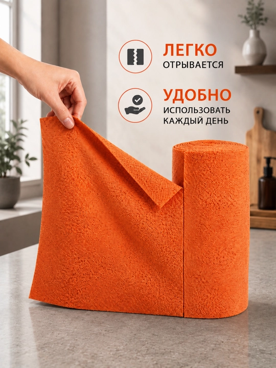 Салфетка из микрофибры в рулоне для уборки, многоразовая