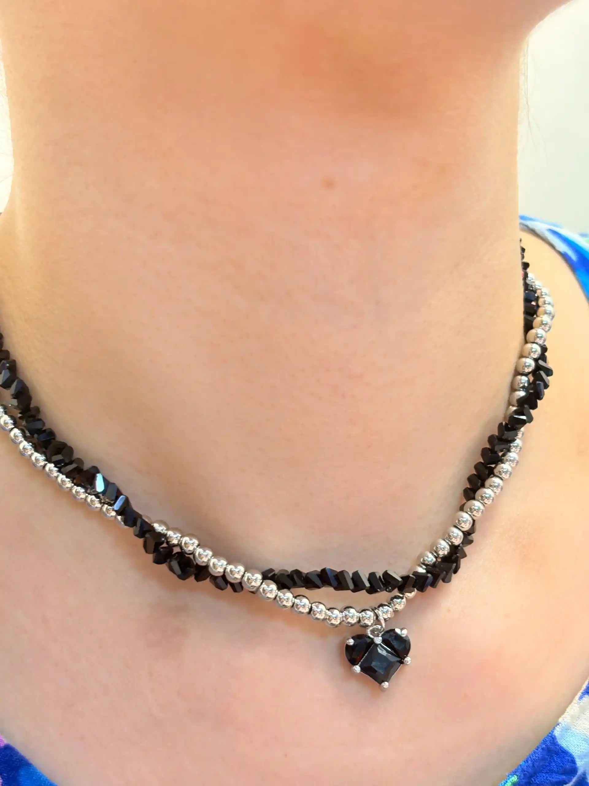Elegant 4 tasi 1 da choker, ayollar nozik yurak zanjir taqinchoqlari, ayollar marjonlari