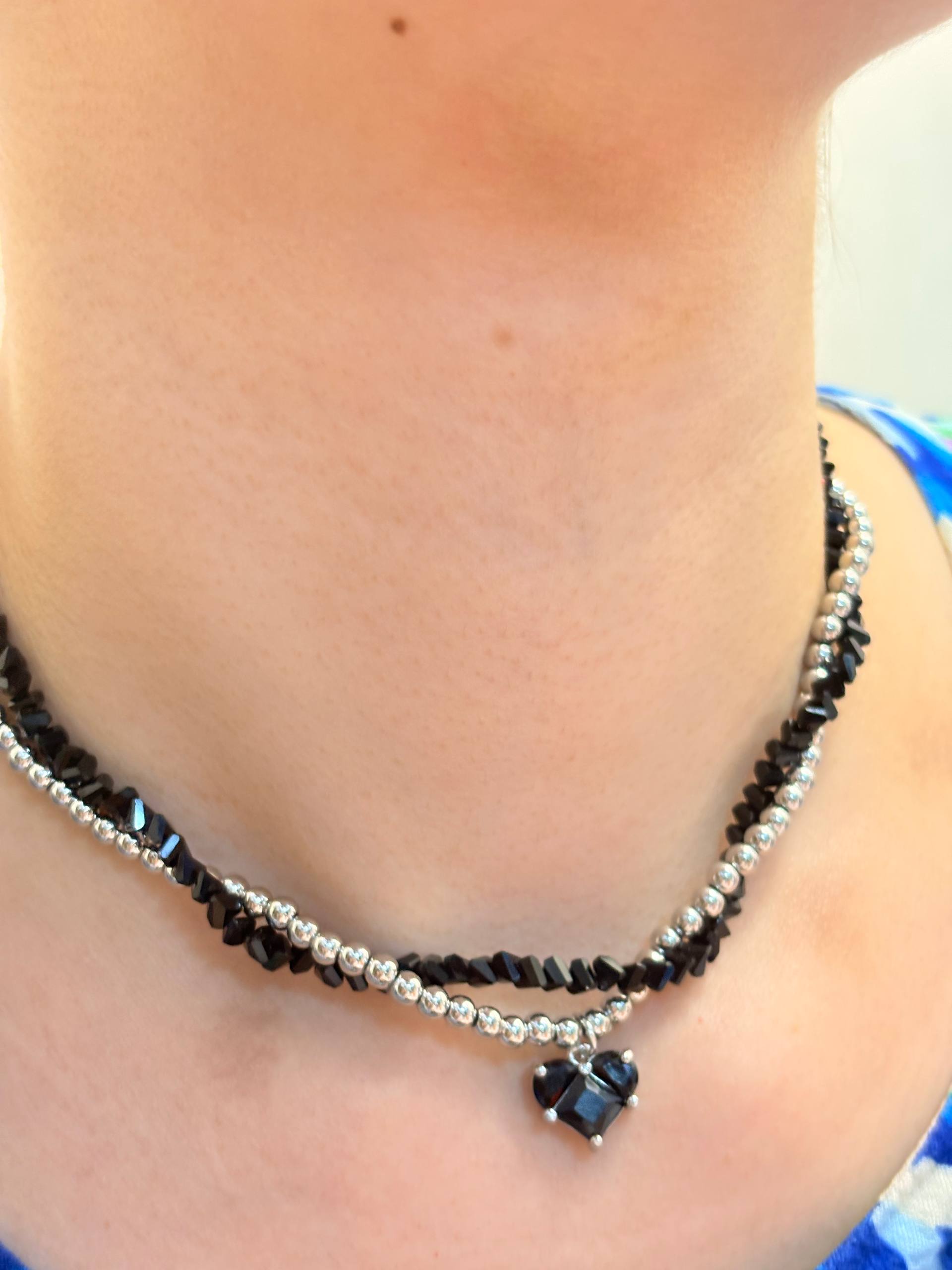 Elegant 4 tasi 1 da choker, ayollar nozik yurak zanjir taqinchoqlari, ayollar marjonlari