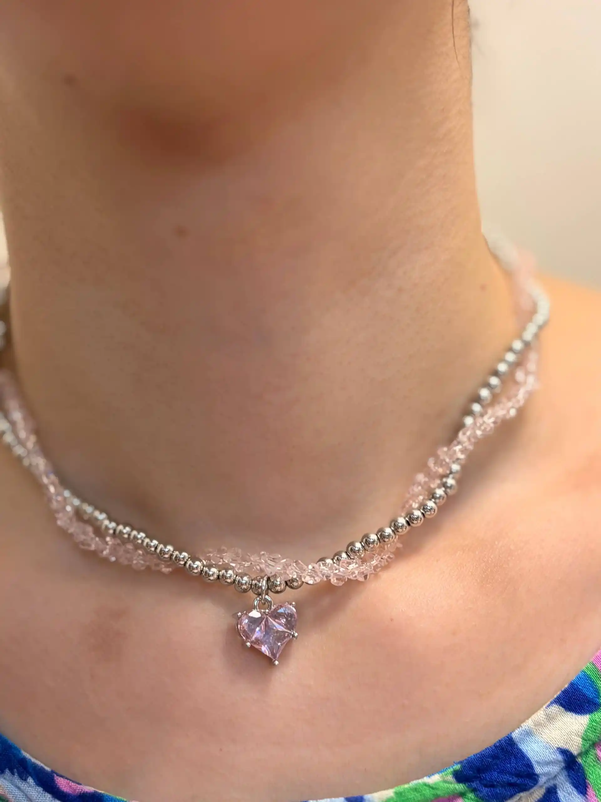 Elegant 4 tasi 1 da choker, ayollar nozik yurak zanjir taqinchoqlari, ayollar marjonlari