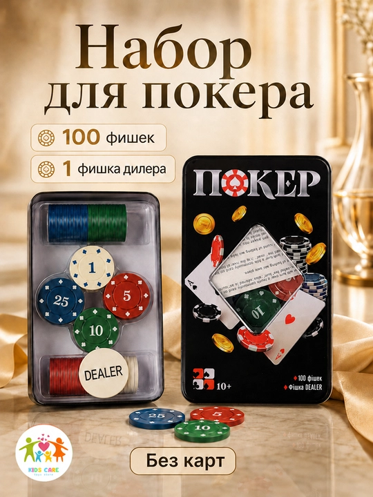 Набор для покера, Покер — 100 фишек - 