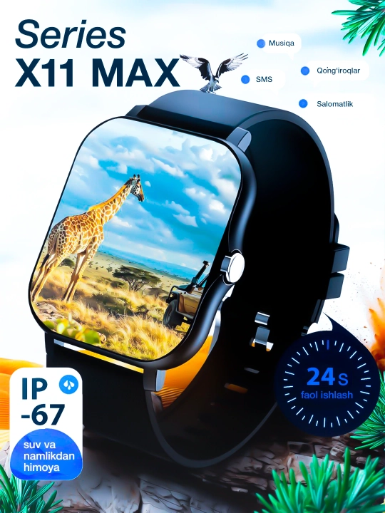 Smart Watch x series, aqlli soat, erkaklar va ayollar uchun - 