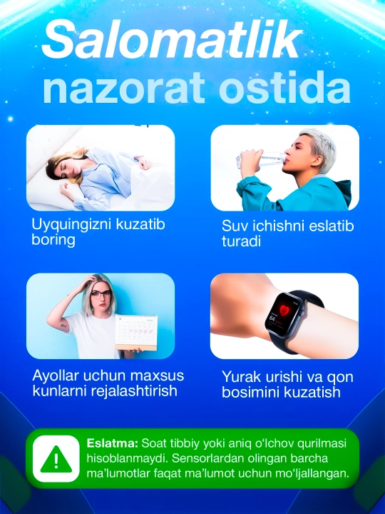 Smart Watch x series, aqlli soat, erkaklar va ayollar uchun
