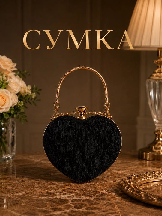 Элегантная женская сумка в форме сердца - 