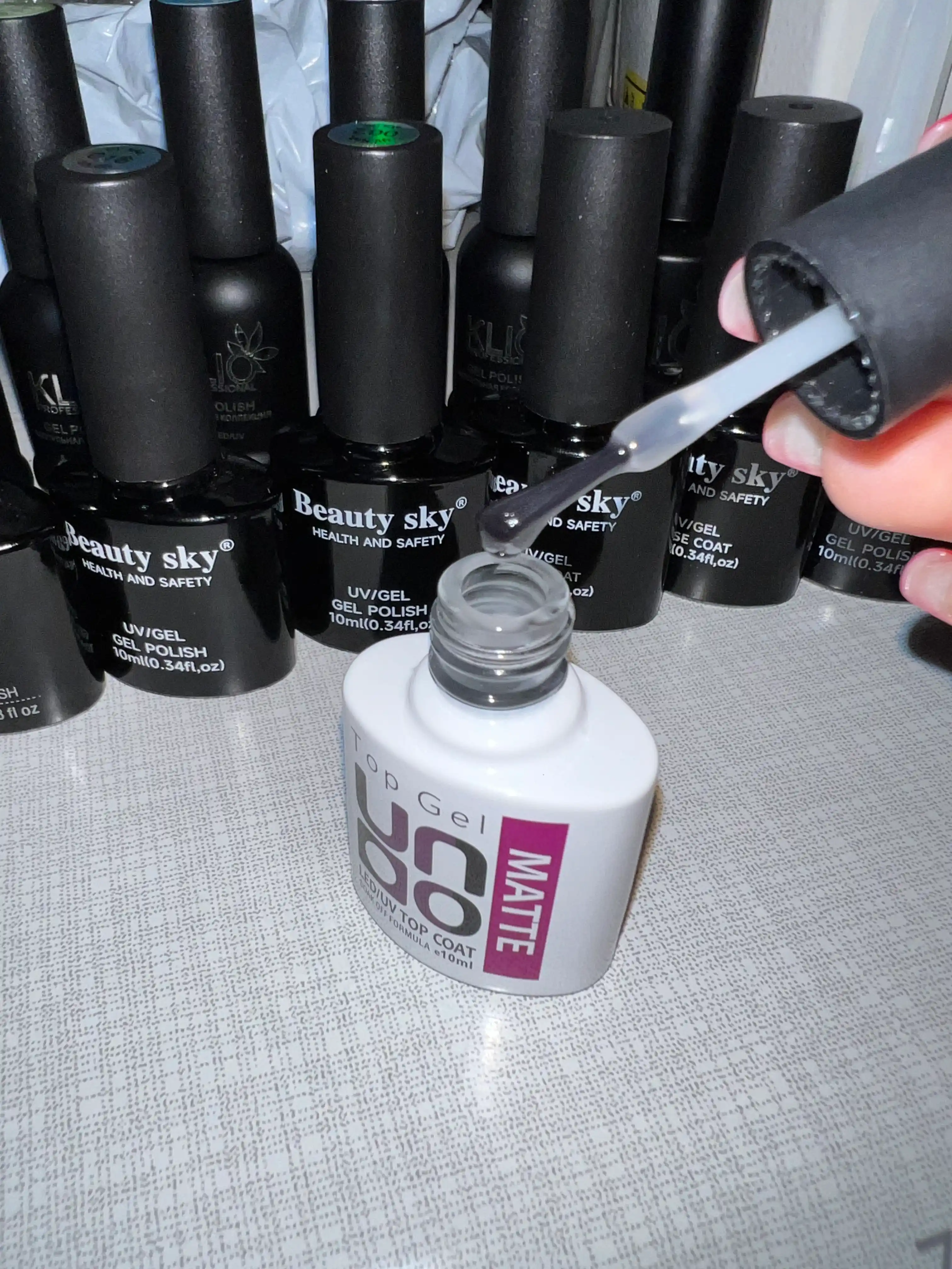 Top Uno Matte, gelli tirnoq bo'yog'i uchun mat top, 10 ml