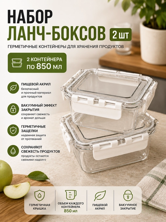 Акриловый контейнеров, ланч-бокс для хранения продукции