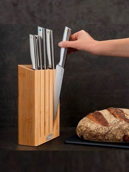 Joseph Joseph Elevate Steel 5 qismli oshxona pichoqlari to‘plami, bambuk taglik bilan