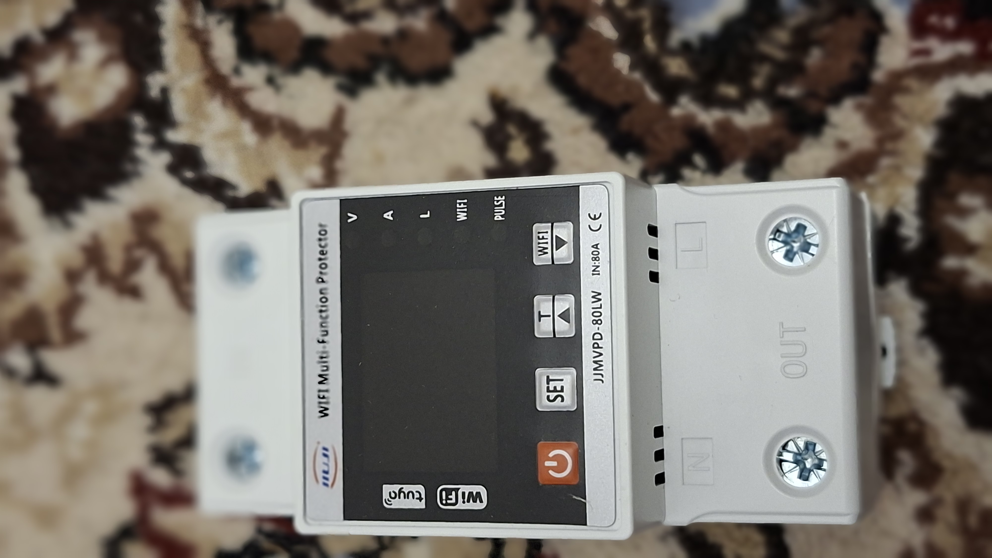WiFi himoya relesi JJMVPD-80LW 220V 80A, TUYA, displeyli, energiya hisoblagichi bilan