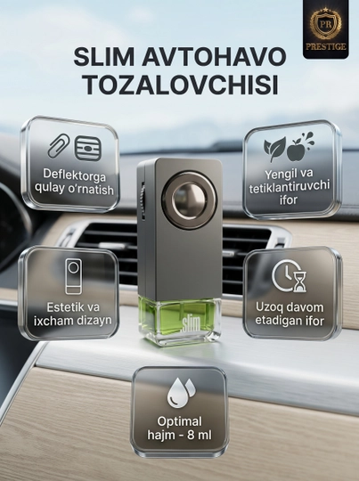 Avtomobil aromatizatori SLIM, deflektor uchun atir va osvejitel