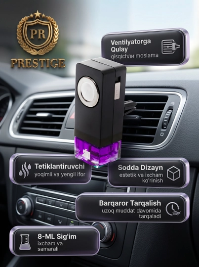 Avtomobil aromatizatori SLIM, deflektor uchun atir va osvejitel
