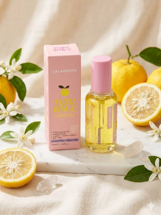 LALARECIPE Yuzu Vita C Ampoule 50 мл – Осветляющая и увлажняющая ампула