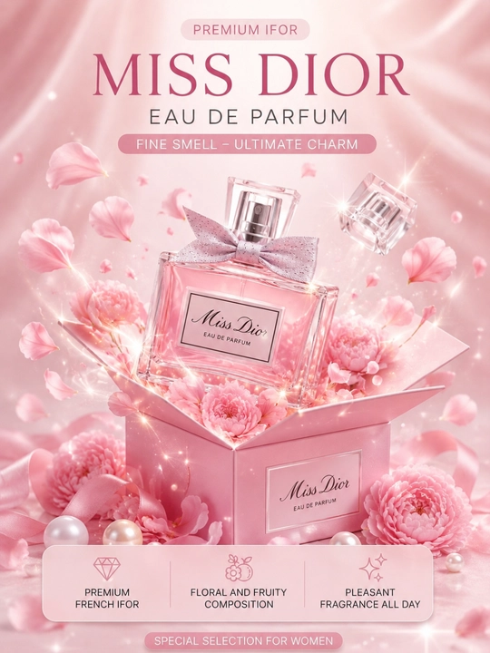 Ayollar uchun Miss Dior parfyumlangan suvi, gul, romantik ifor, mayin