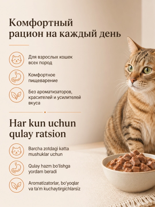 MIR Meat katta mushuklar uchun Black Angus mol go‘shtli raguli nam yem, 75 g, 28 dona