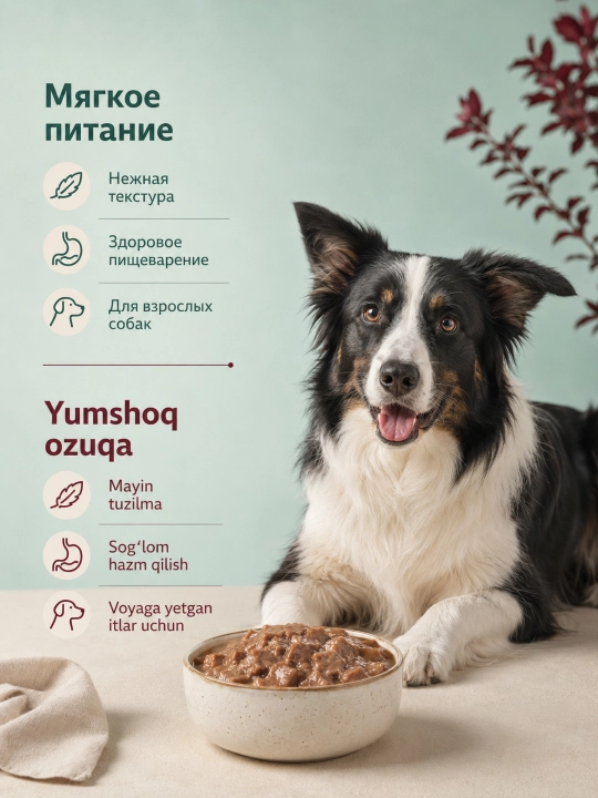 MIR Miradog katta itlar uchun mol go‘shtli sousli nam yem, 75 g, 28 dona