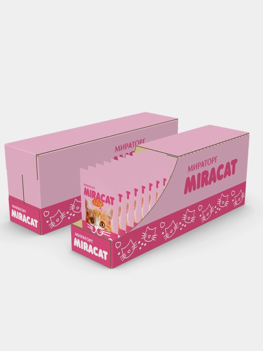 MIR Miracat katta mushuklar uchun mol go‘shtli sousli nam yem, 75 g, 28 dona