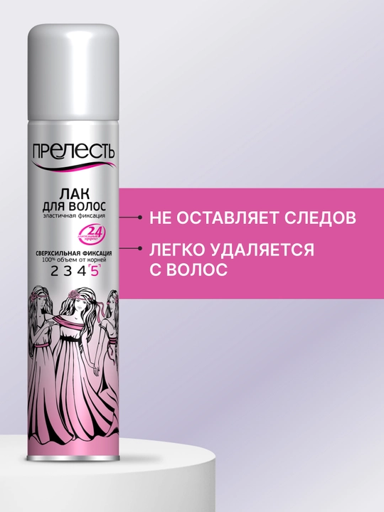Лак для укладки волос сверхсильная фиксация Прелесть Classic 200 мл