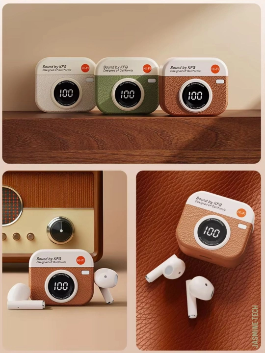 Quloqchinlar - simsiz (Bluetooth), shovqinsiz, sensorli boshqaruv - retro uslubda