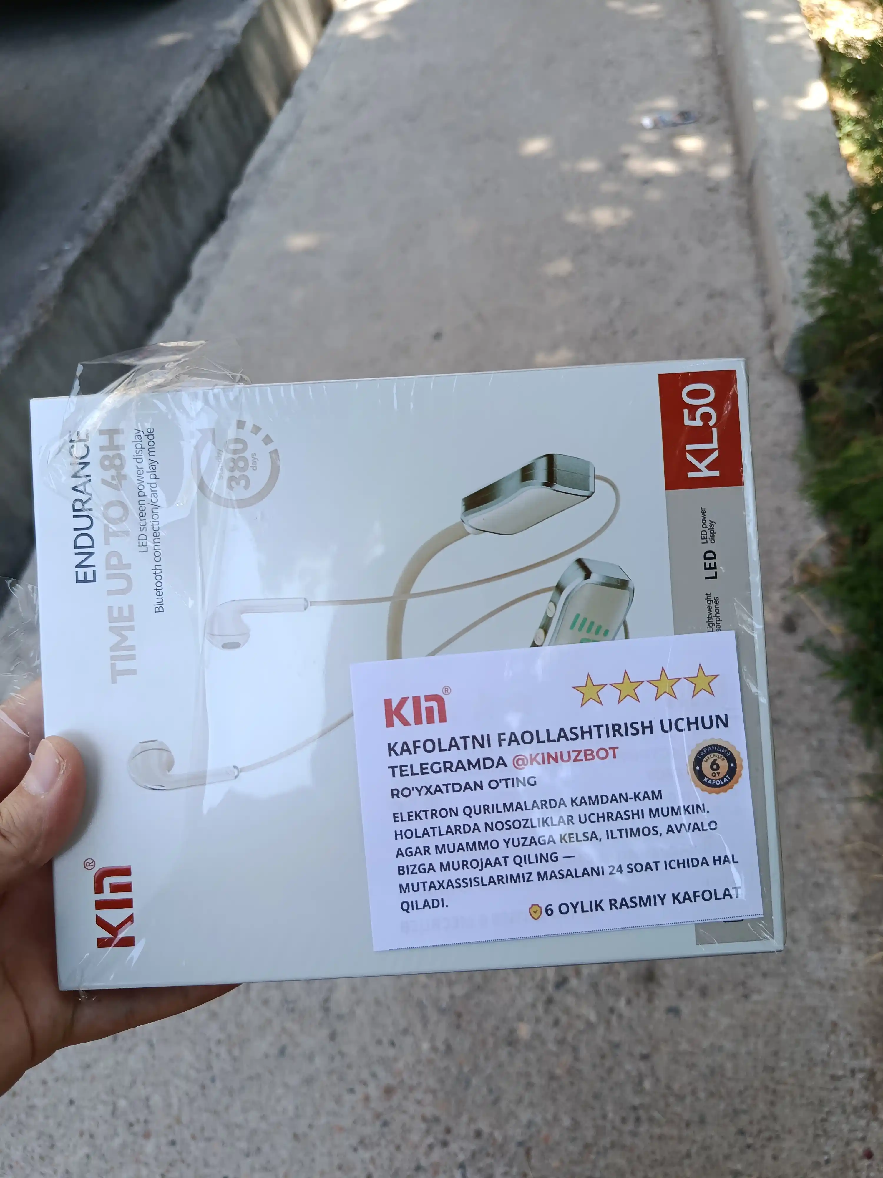 Simsiz quloqchin KIN KL50/118 Bluetooth 5.4, LED displey, 400 mAh batareya, TF-karta