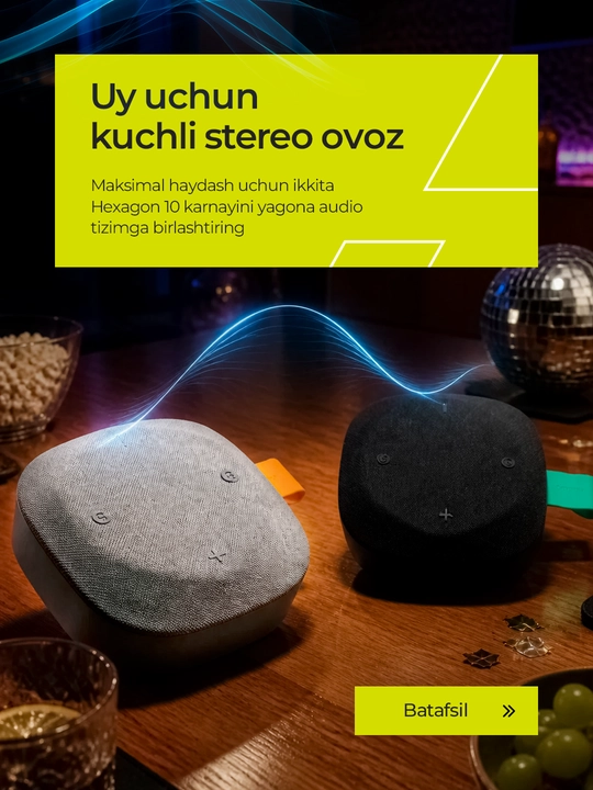 Portativ simsiz bluetooth kolonkasi Canyon Hexagon 10, TWS va IPX5 modellar uchun