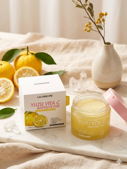 LALARECIPE Yuzu Vita C Pad – Oqartiruvchi va namlantiruvchi tonik padlar - 