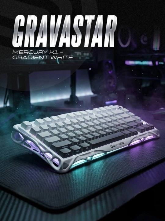 O'yin klaviaturasi GRAVASTAR Mercury K1 - Gradient White - 