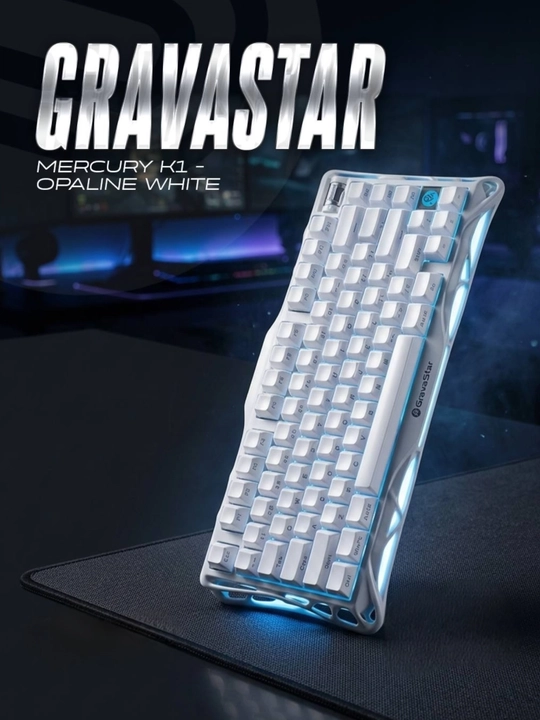 O'yin klaviaturasi GravaStar Mercury K1 - Opaline White - 